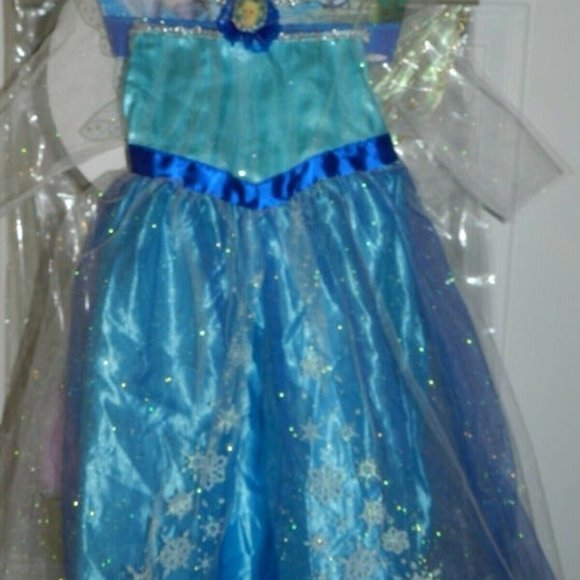 DISNEY FROZEN ELSA LITTLE GIRLS ELSA BUNDLE DRESS & TIARA & SHOES🆕⌚📦🏃💨🚚 - Picture 2 of 14